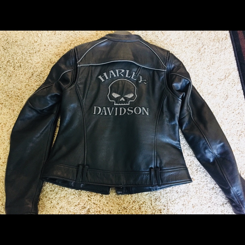 Harley Davidson Leather Jacket with hoodie.